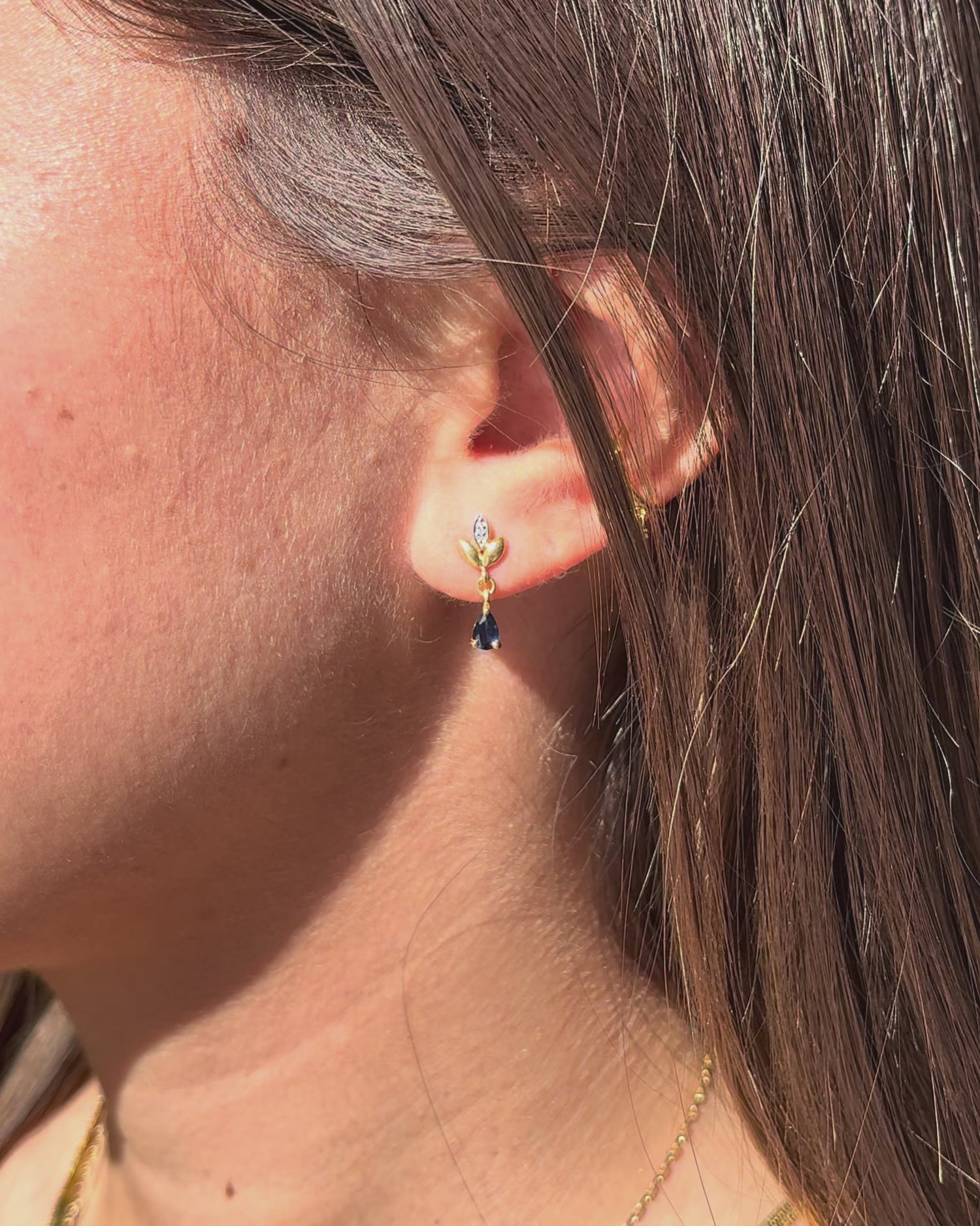 Boucles Saphir &amp; Diamants &quot;Kaitlyn&quot;