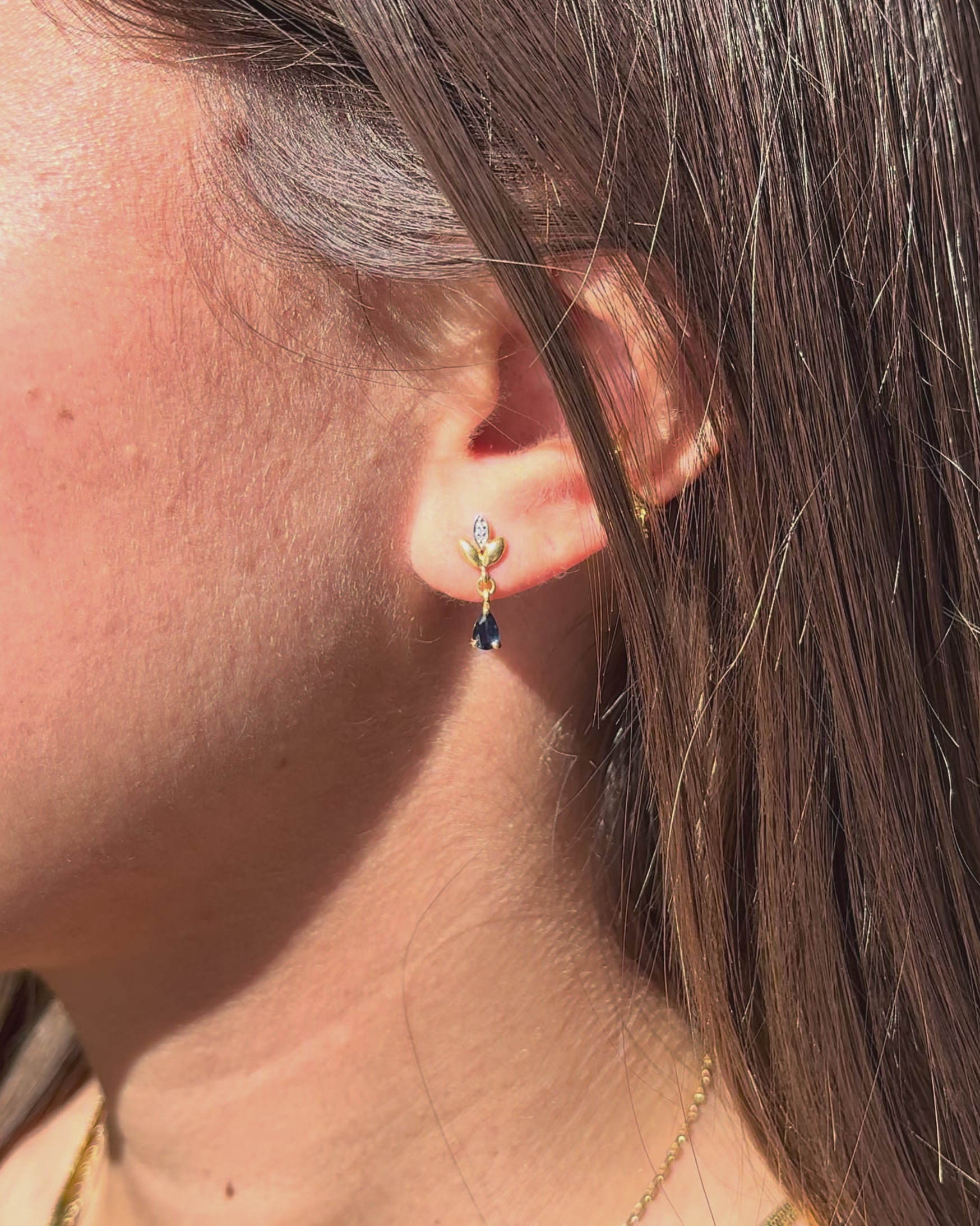 Boucles Saphir &amp; Diamants "Kaitlyn"
