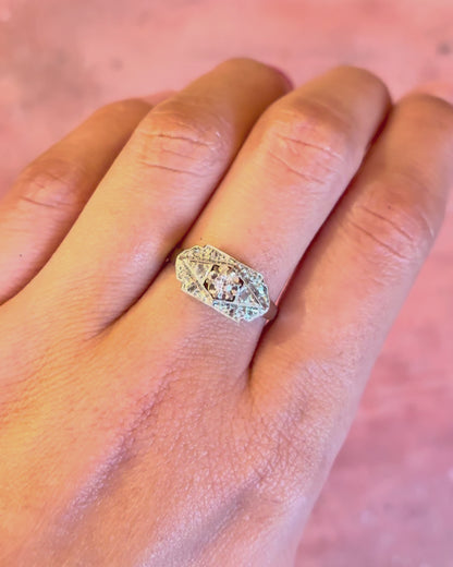 Anillo Art Déco con diamantes "Michaela"