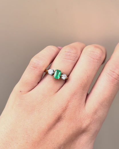 Trilogy Emerald Ring 0.45 carat &amp; Diamonds 0.40 carat &quot;Lara&quot;