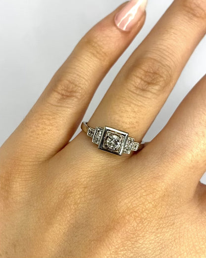 Anillo Art Déco con diamantes 0,23 quilates "Paula"