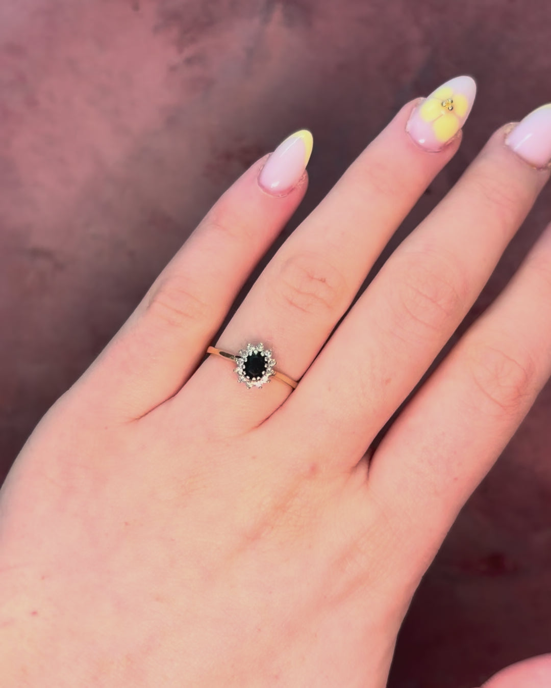 "Germaine" Sapphire &amp; Diamond Daisy Ring