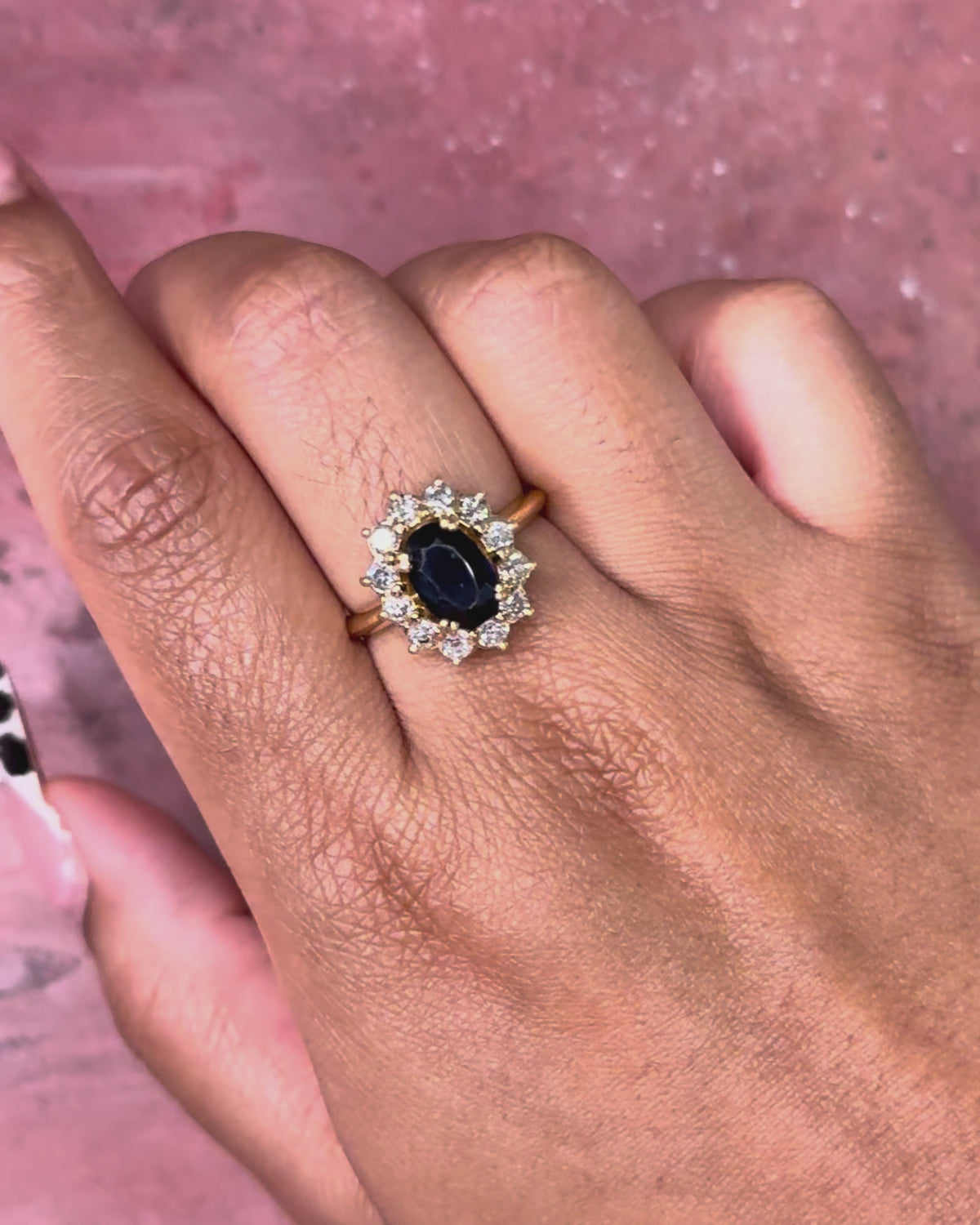 Bague Marguerite Saphir 1.80 carat &amp; Diamants "Georgette"