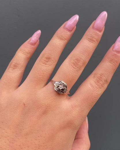 Anillo Art Déco Diamante &quot;Gloria&quot;