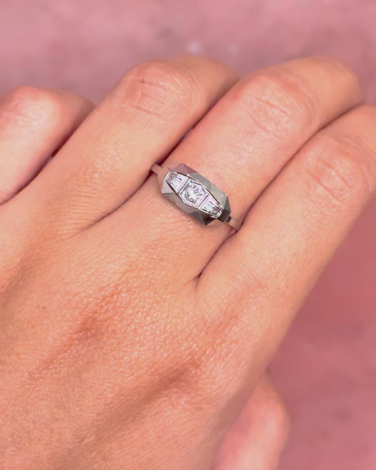 Anillo Art Déco de diamantes «Annaelle»