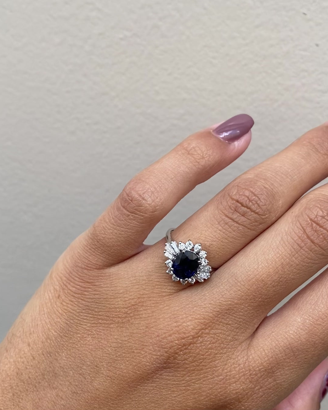 Bague Marguerite Saphir 1.70 carat &amp; Diamants "Laurelle"