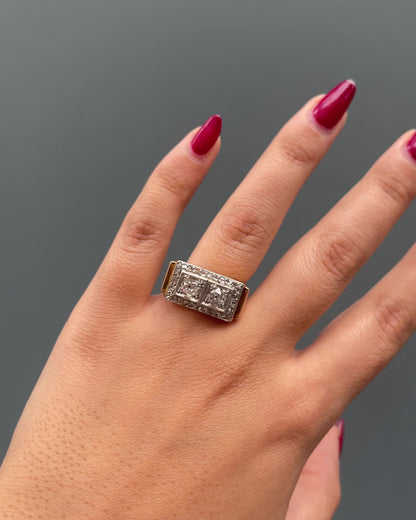Bague Tank Diamants 0.78 carat &quot;Gatou&quot;