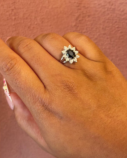 Bague Marguerite Saphir 1.25 carat &amp; Diamants "Tristane"