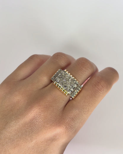Bague Tank Diamants 0.89 ct &amp; Or 12,03g &quot;Julia&quot;