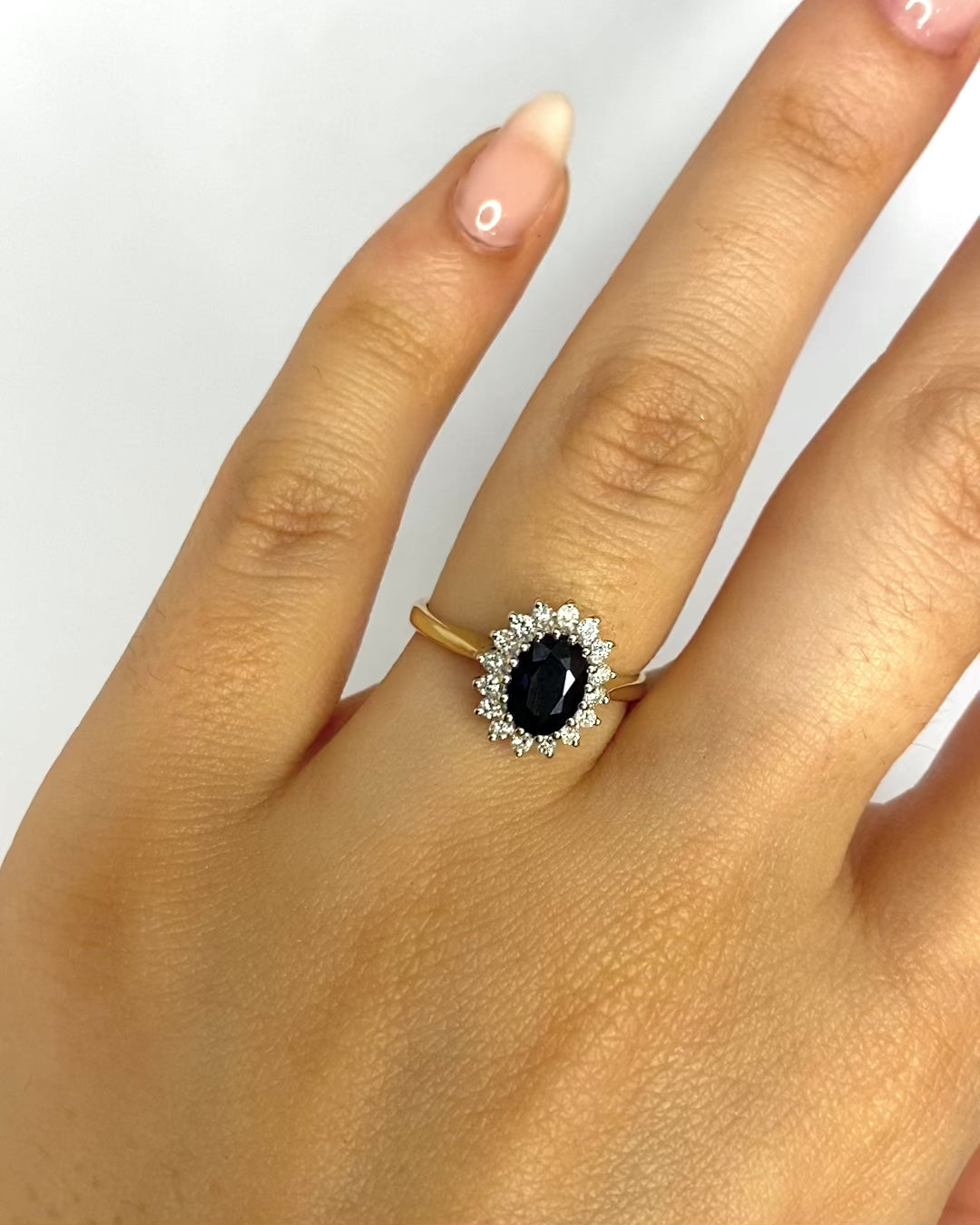 Bague Marguerite Saphir 1.15 carat &amp; Diamants "Marianne"