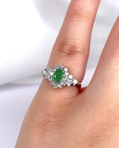 Marguerite Emerald 0.44 Carat &amp; Diamonds 0.48 Carat Ring "Suzanne"