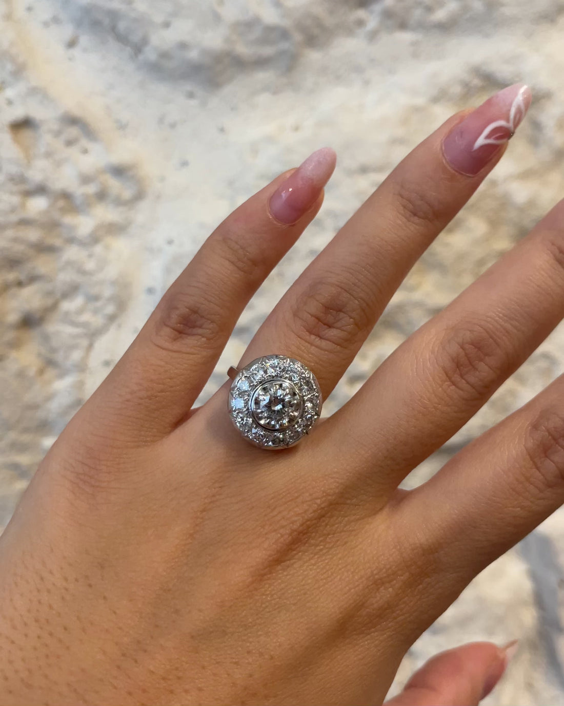 Bague Art-Déco Diamants 1.80 carat &quot;Nayla&quot;