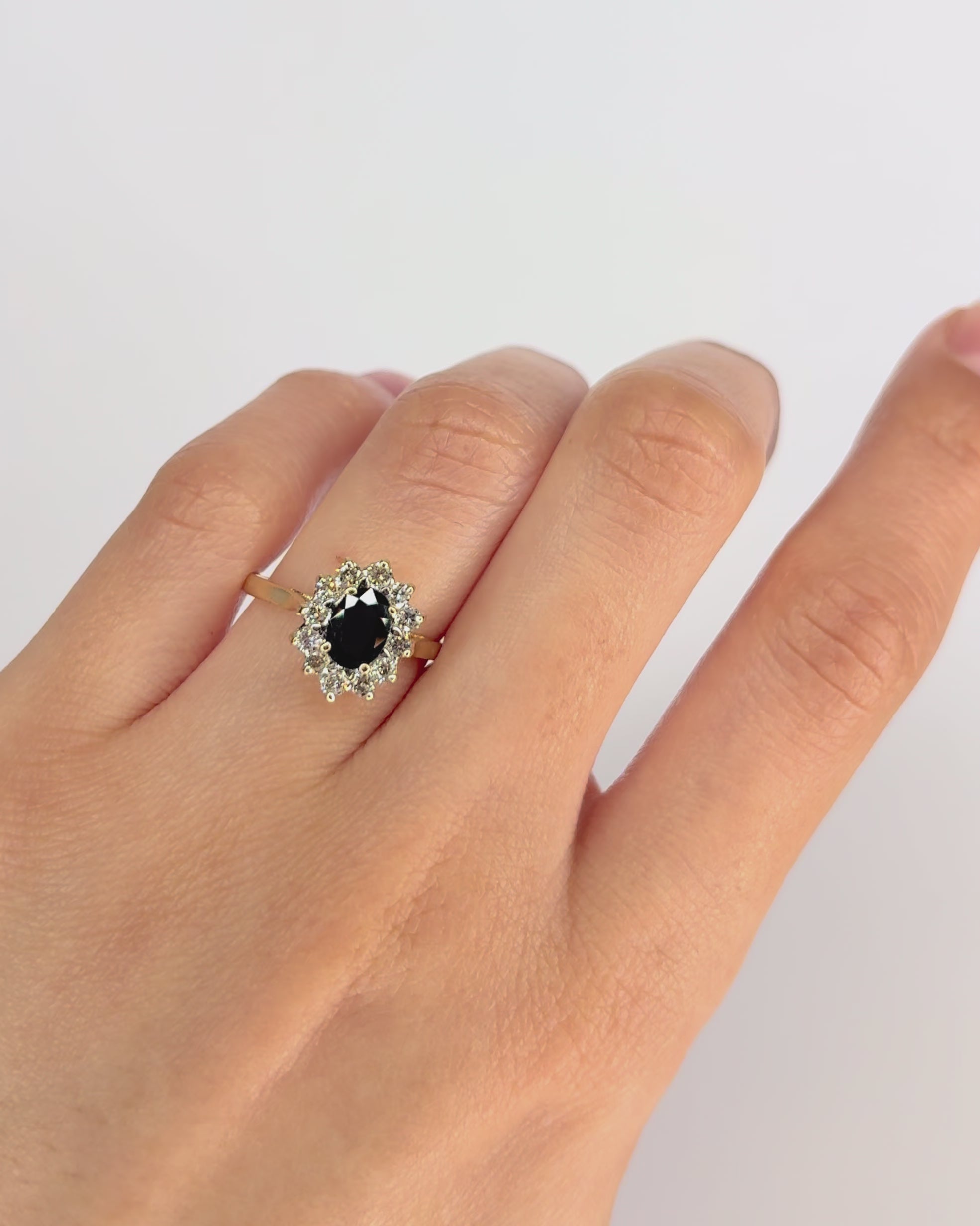 Bague Marguerite Saphir 1 carat &amp; Diamants 0.36 carat "Sianne"