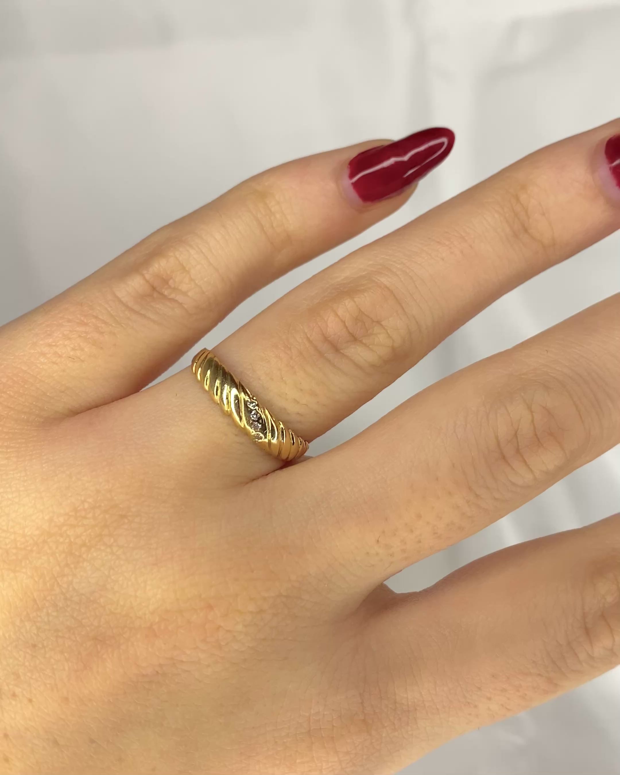 Anillo rígido con 4 diamantes &quot;Élia&quot;