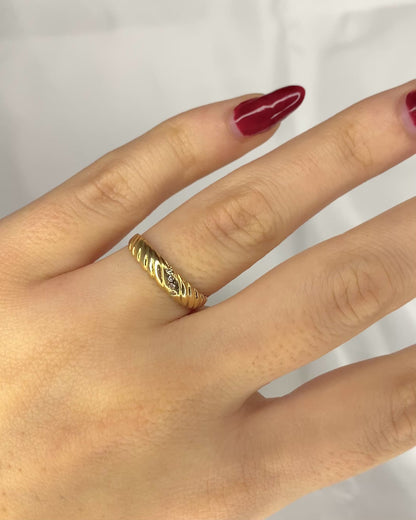 Anillo rígido con 4 diamantes &quot;Élia&quot;