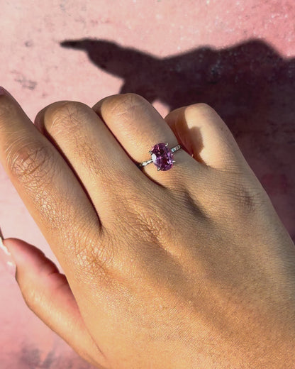 2.20-carat Pink Tourmaline and Diamond Solitaire Ring "Tania"