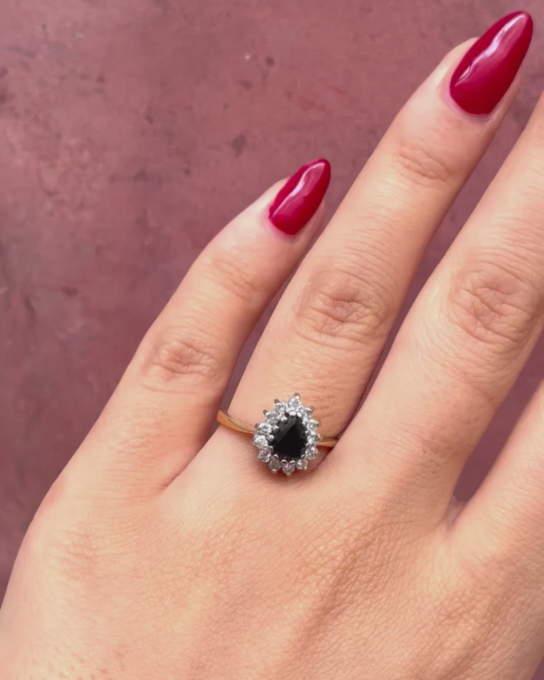 Bague Marguerite Saphir 0.98 carat &amp; Diamants 0.26 carat "Lou"