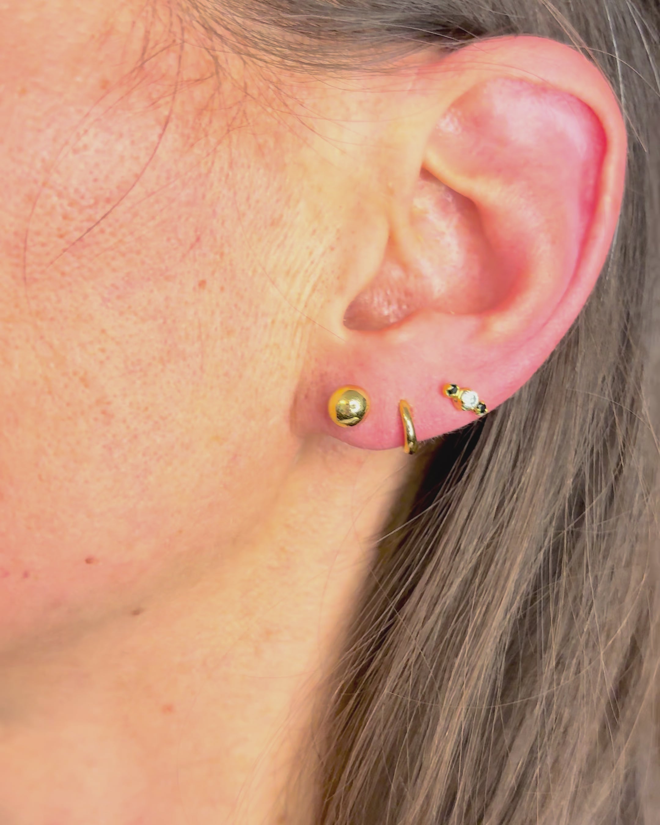 Yellow Gold Stud Earrings "Clemence"