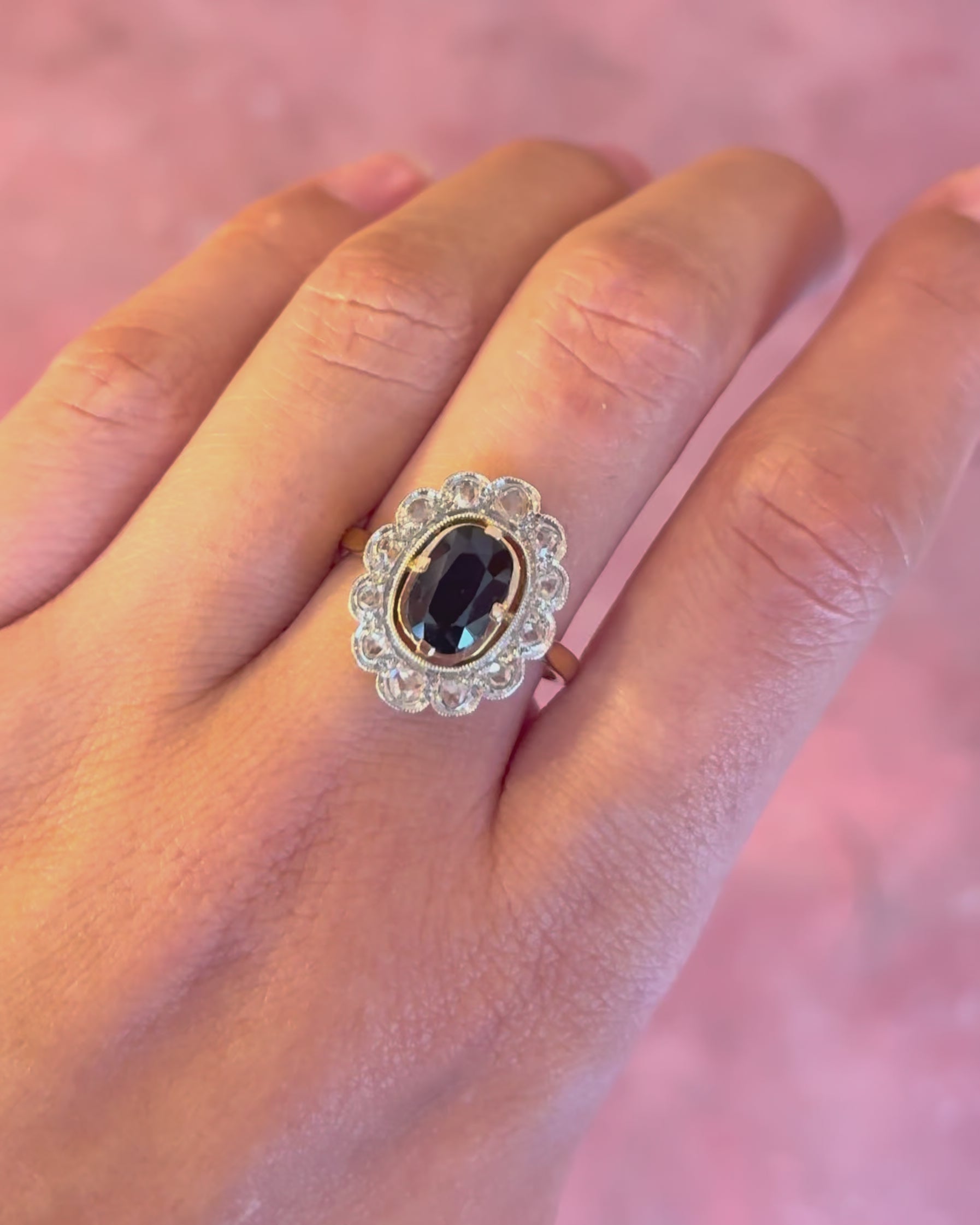 “Nastasia” 1.70-carat Sapphire &amp; 0.43-carat Diamond Marguerite Ring