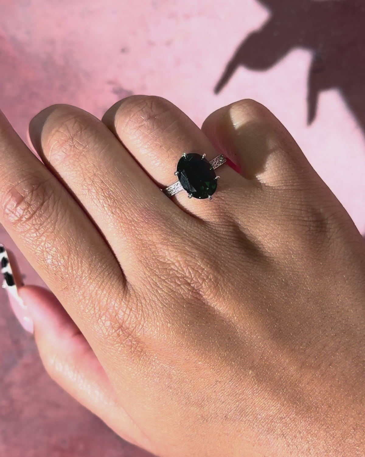 4.37-carat Tourmaline and Diamond Solitaire Ring "Irina"