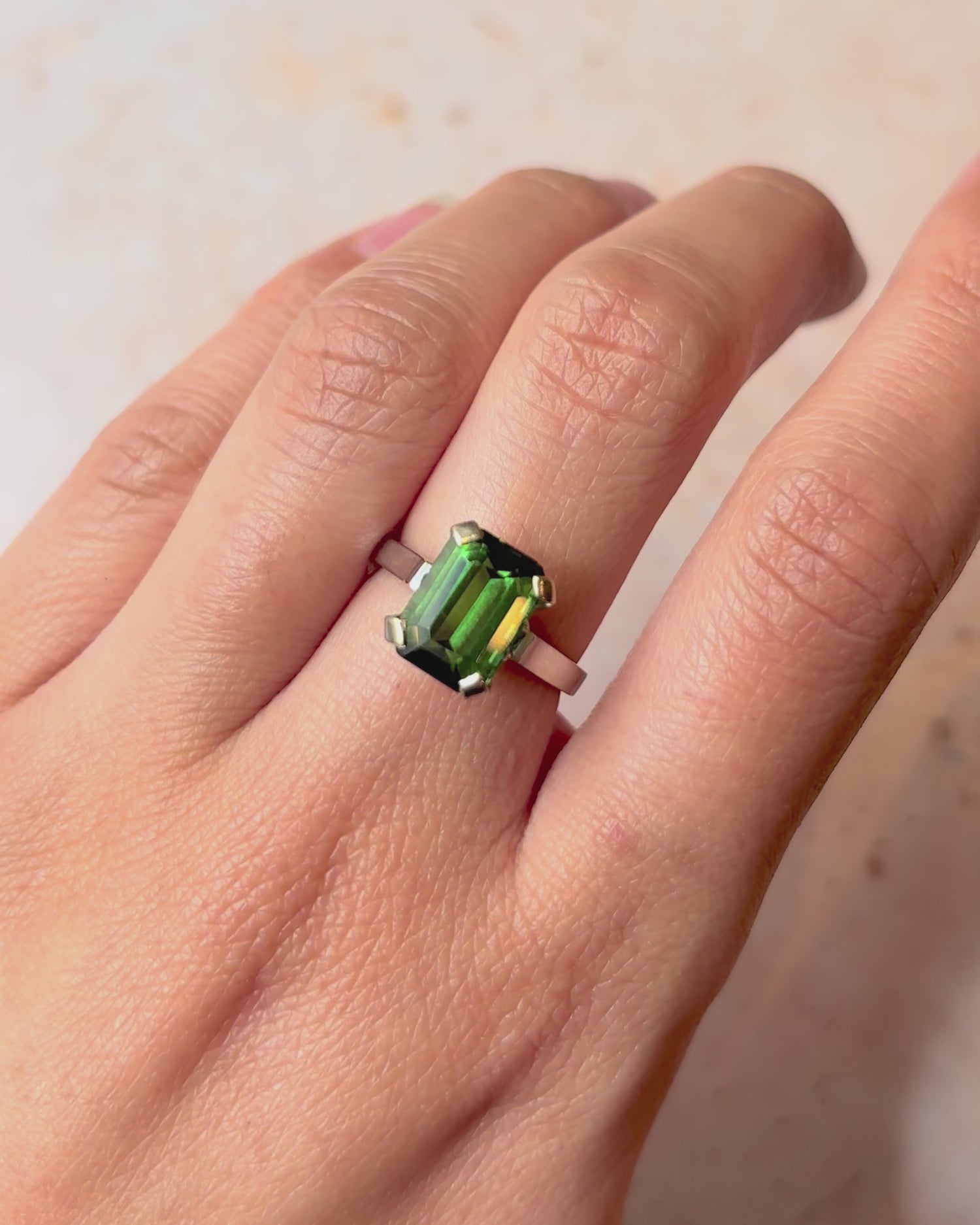 Bague Solitaire Tourmaline 3.20 carats "Nadège"