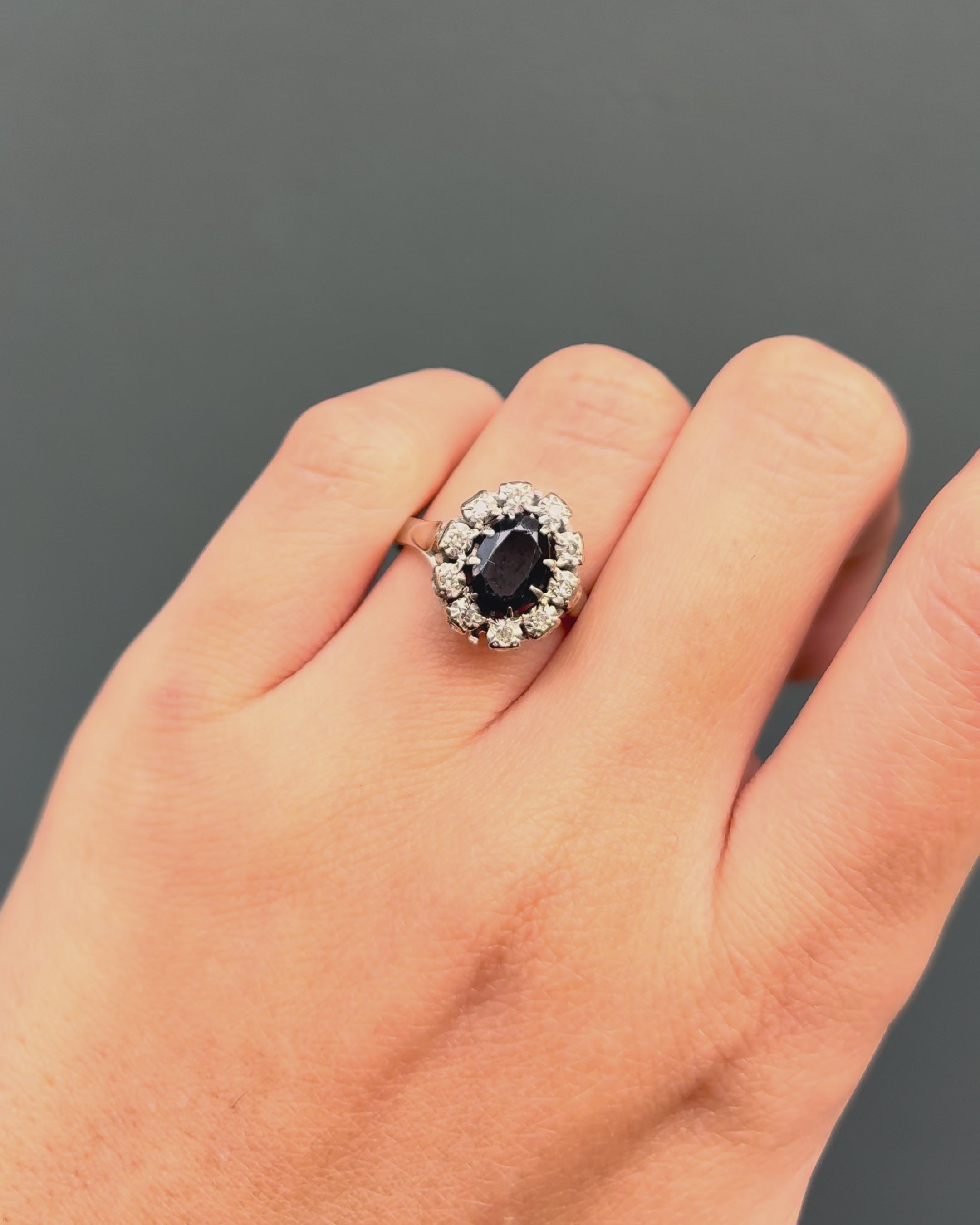 Bague Marguerite Saphir 1.55 carat &amp; Diamants "Isabelle"