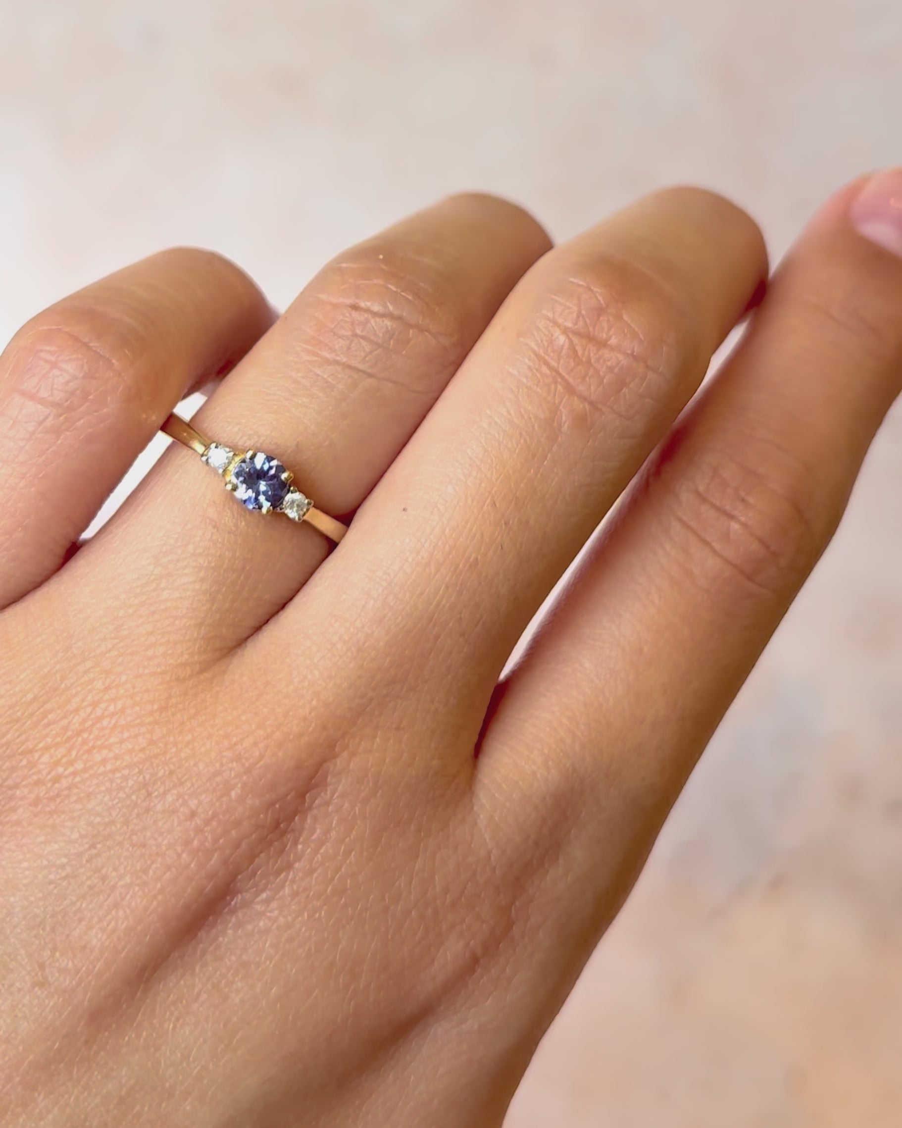 Bague Trilogie Tanzanite &amp; Diamants "Lyana"
