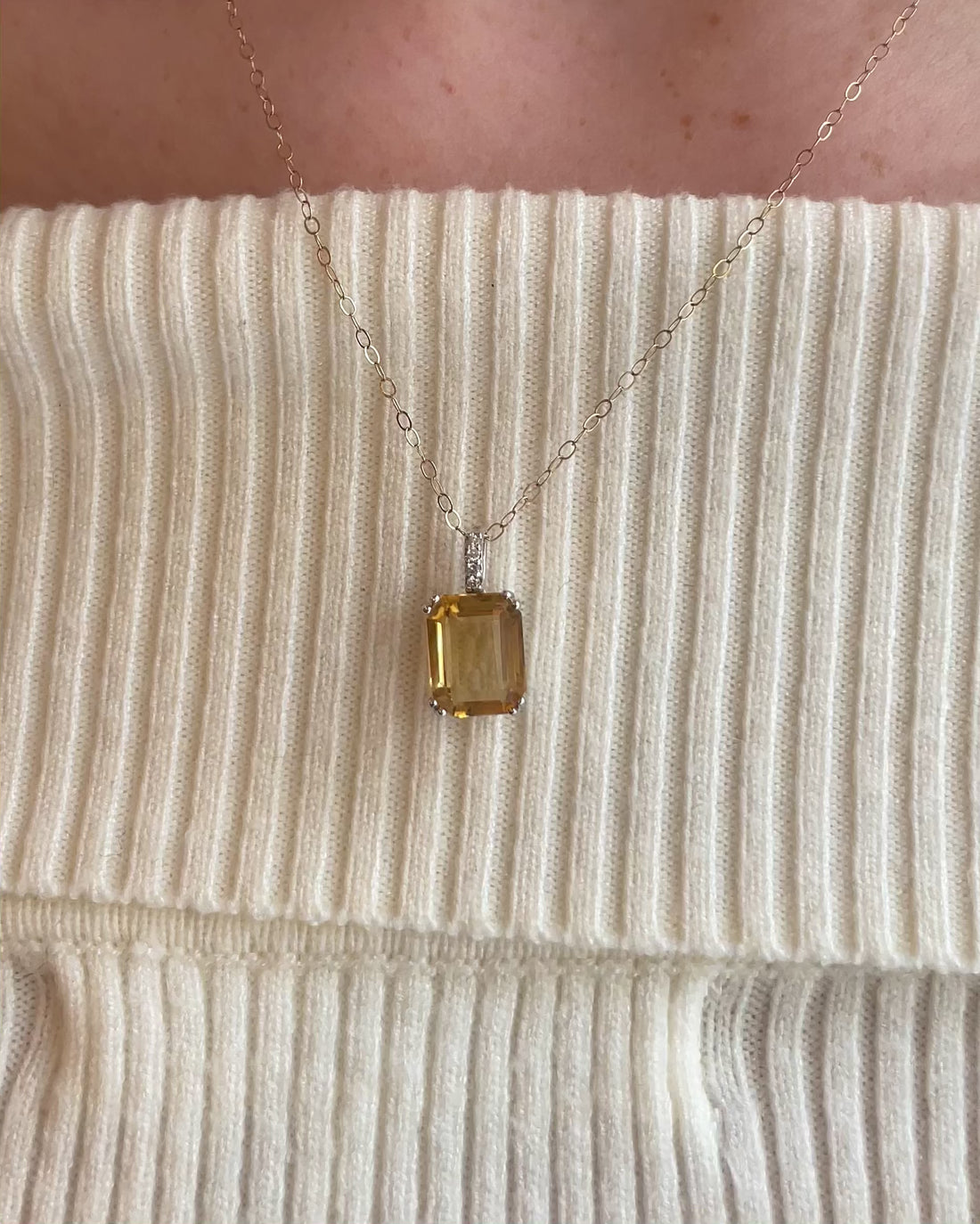 Pendentif Citrine 2.90 carats & Diamants “Hermine”