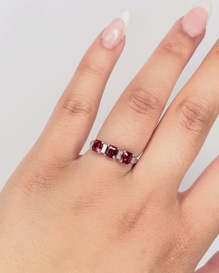Rivière Ring with 1.44 Carat Spinels &amp; Diamonds "Marika"