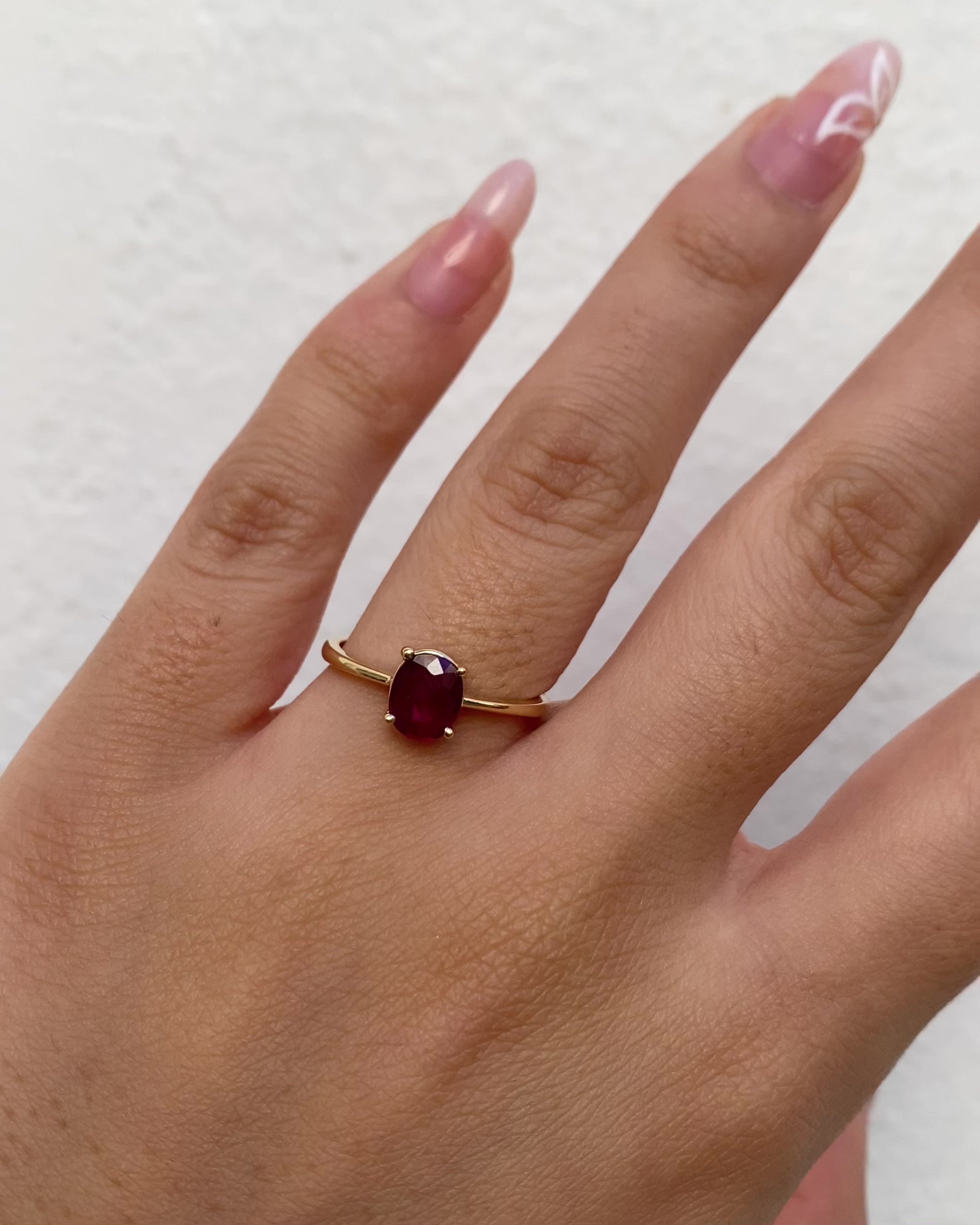 Bague Solitaire Rubis 0.92 carat "Inès"