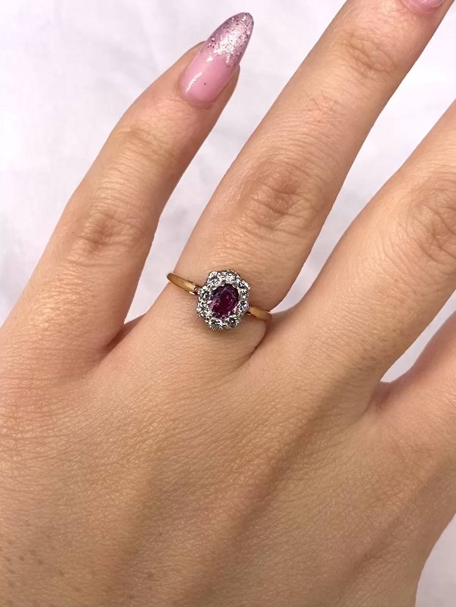 Bague Marguerite Rubis &amp; Diamants "Nour"