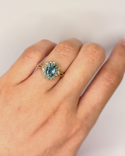 Bague Marguerite Topaze 1.95 carat &amp; Diamants "Calista"