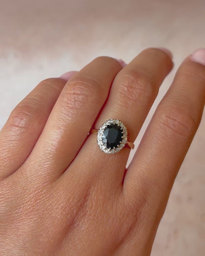 Bague Marguerite Saphir 1.70 carat &amp; Diamants "Lauranne"
