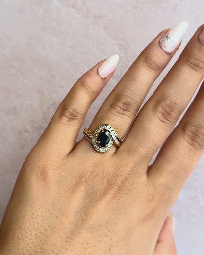 Bague Tourbillon Saphir 1 carat &amp; Diamants 0.44 carat "Morganne"