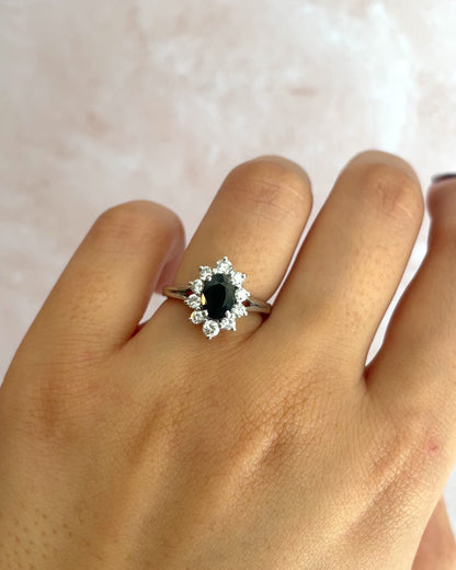 Bague Marguerite Saphir 1 carat &amp; Diamants 0.48 carat "Gaia"