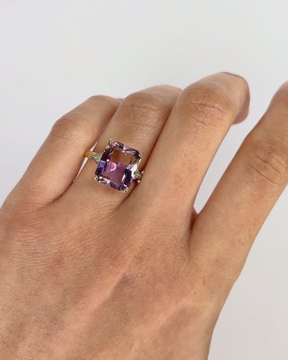 Bague Trilogie Cocktail Amétrine 5.77 carats &amp; Diamants "Irine"
