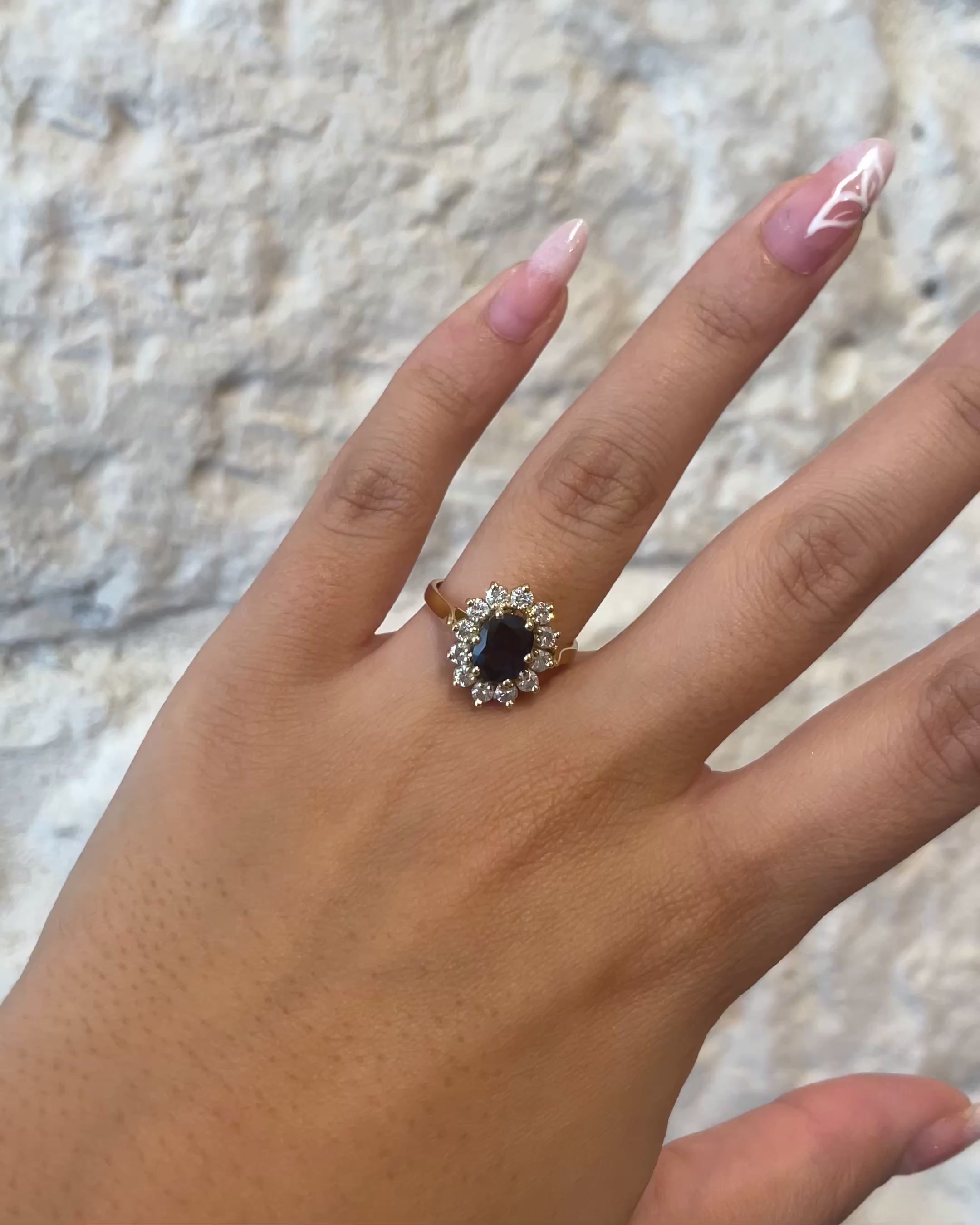 Bague Marguerite Saphir 1.65 carat &amp; Diamants "Loli"