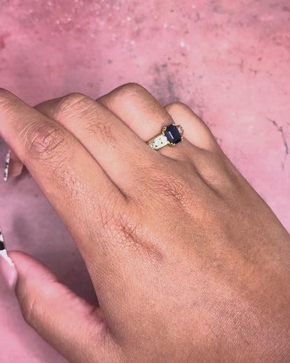 1.16 carat Sapphire Trilogy Ring &amp; 0.30 carat Diamonds "Léandre"