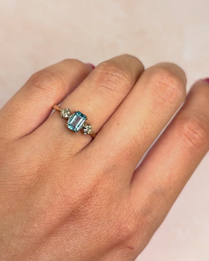 Trilogy Ring Topaz 0.75 Carat &amp; Diamonds "Aryna"