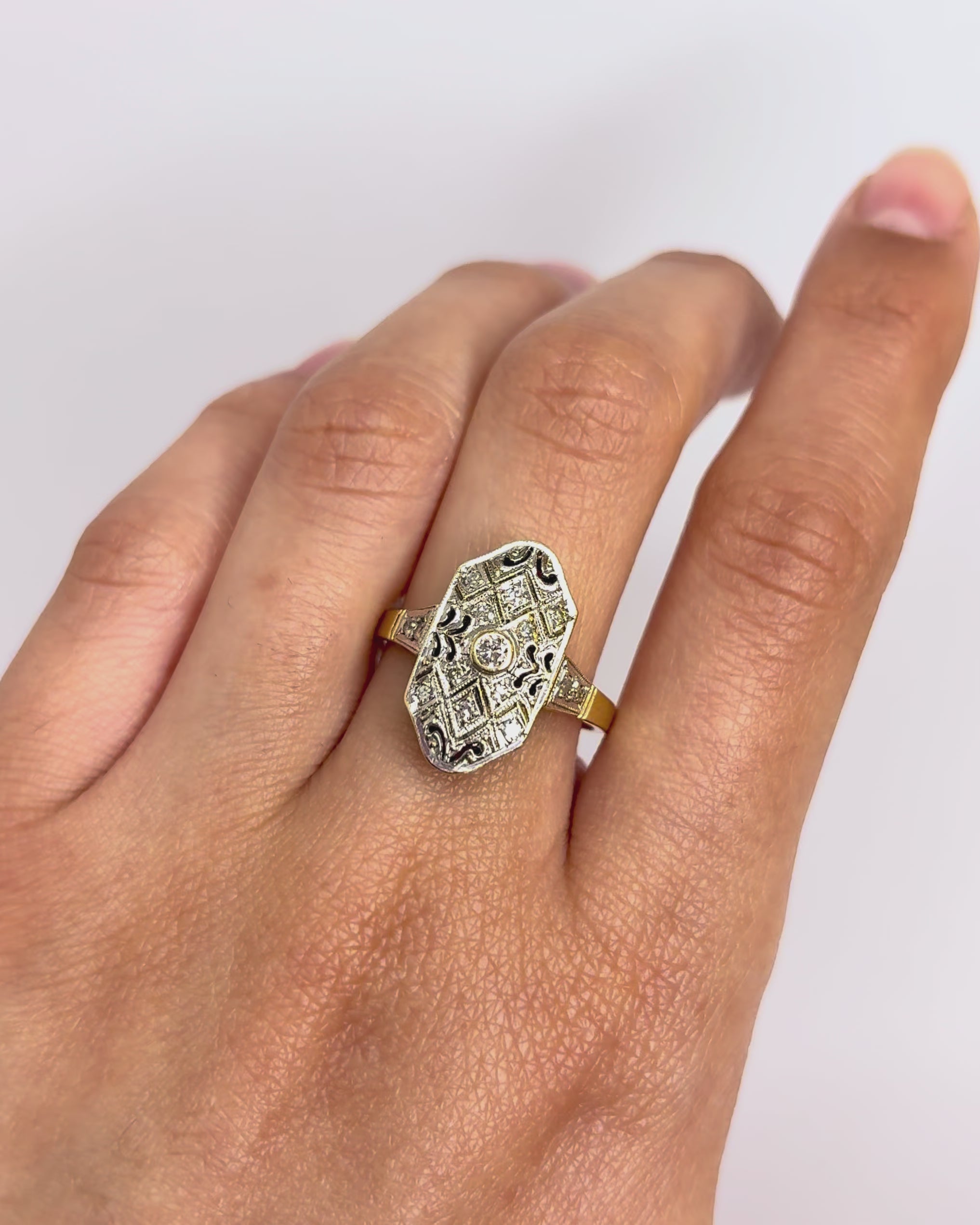 Art Deco Style Diamond Ring 0.25 Carat "Hortense"