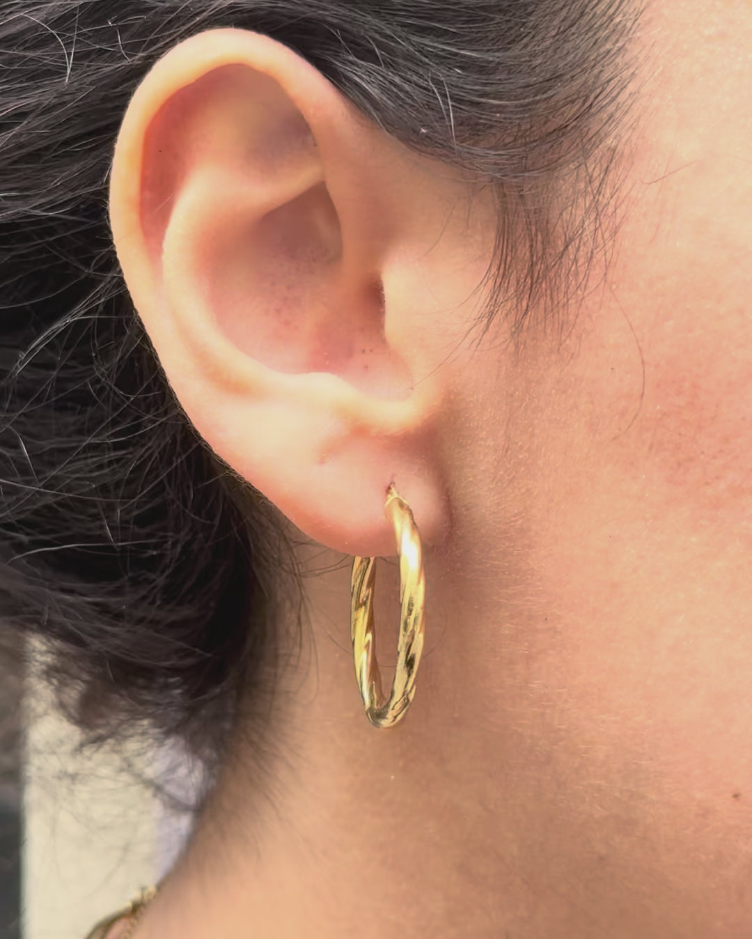 18-Carat Yellow Gold "Bella" Hoop Earrings