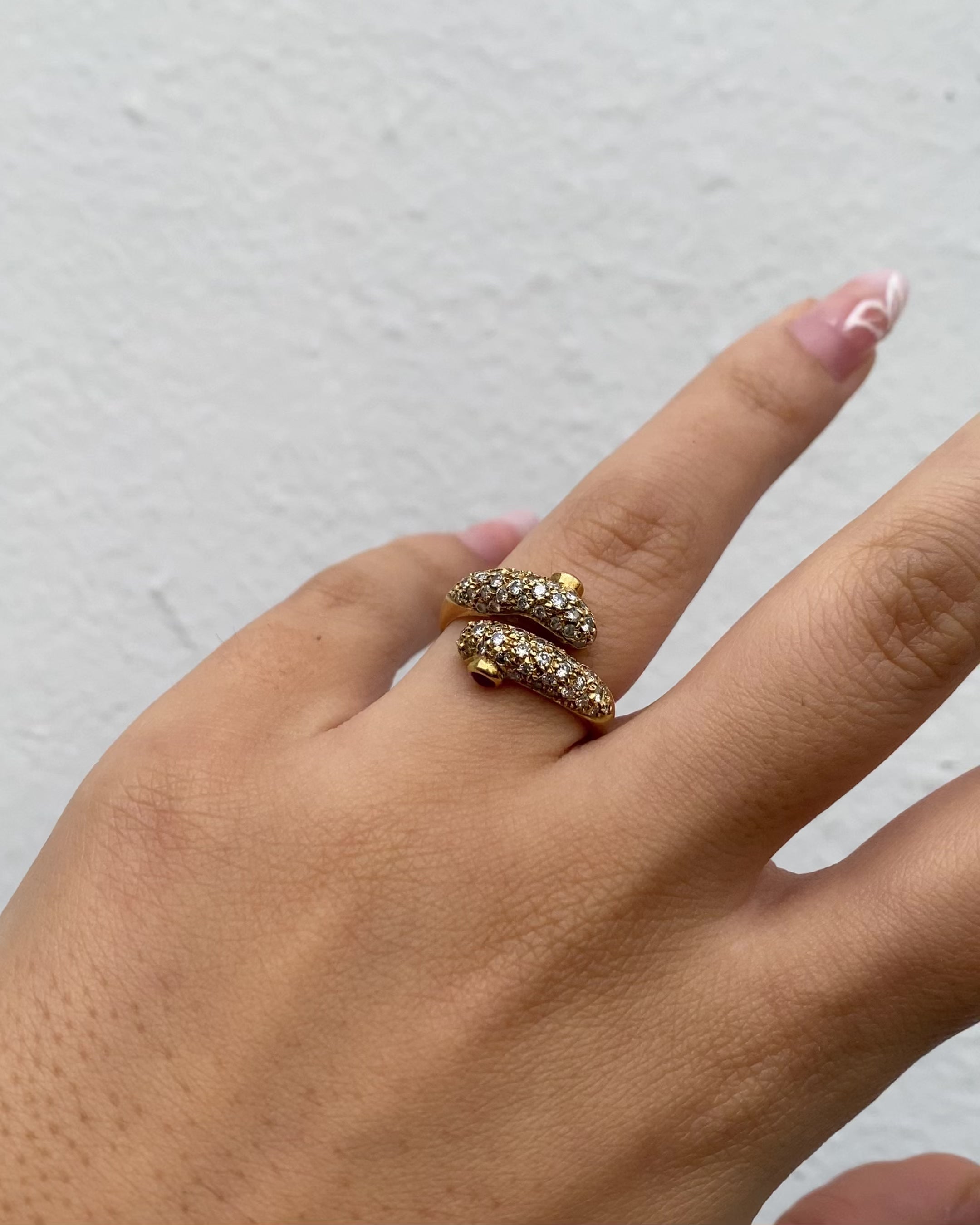 Bague Serpent Vintage Rubis &amp; Diamants 0.66 carat "Sierra"