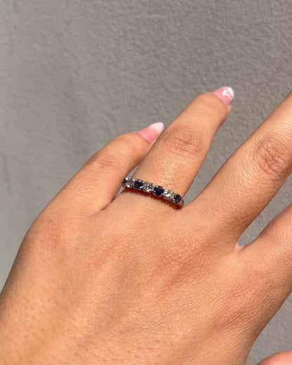 Bague Demi-Alliance Saphirs &amp; Diamants &quot;Olina&quot;