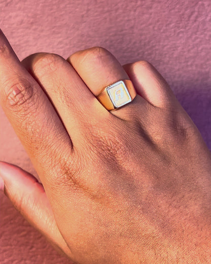 Anillo sello de oro amarillo de 18 quilates 2,69g "Alphonse"