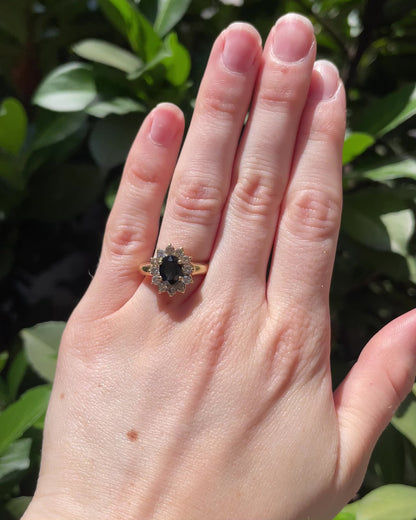 Bague Marguerite Saphir 1.65 carat &amp; Diamants &quot;Céleste&quot;