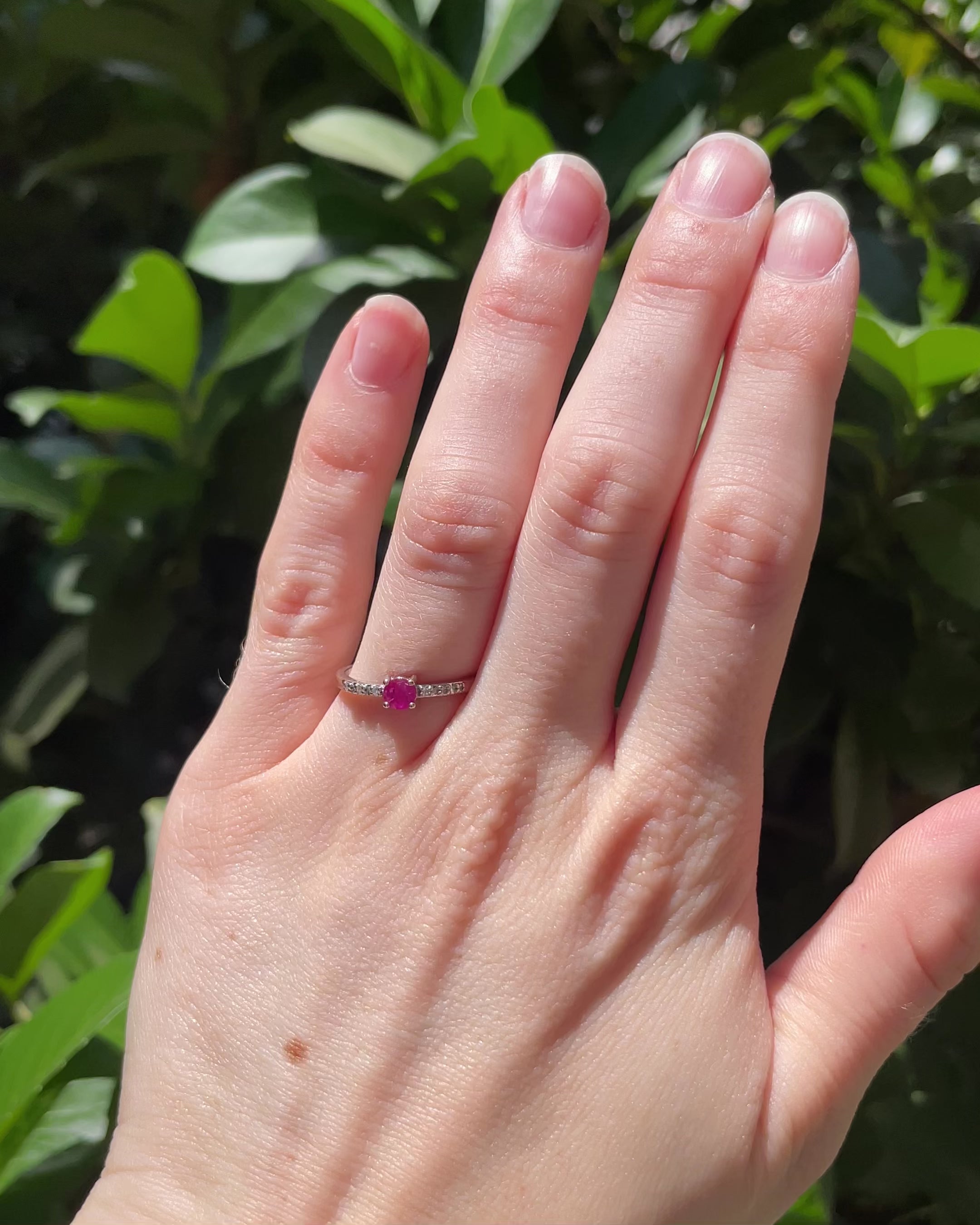 Solitaire Ruby Ring 0.25 carat &amp; Mauboussin Diamonds