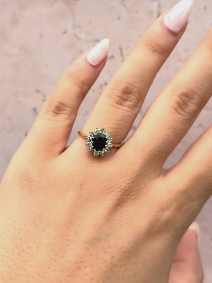 Marguerite Sapphire 1 Carat &amp; Diamonds 0.48 Carat "Sofia" Ring