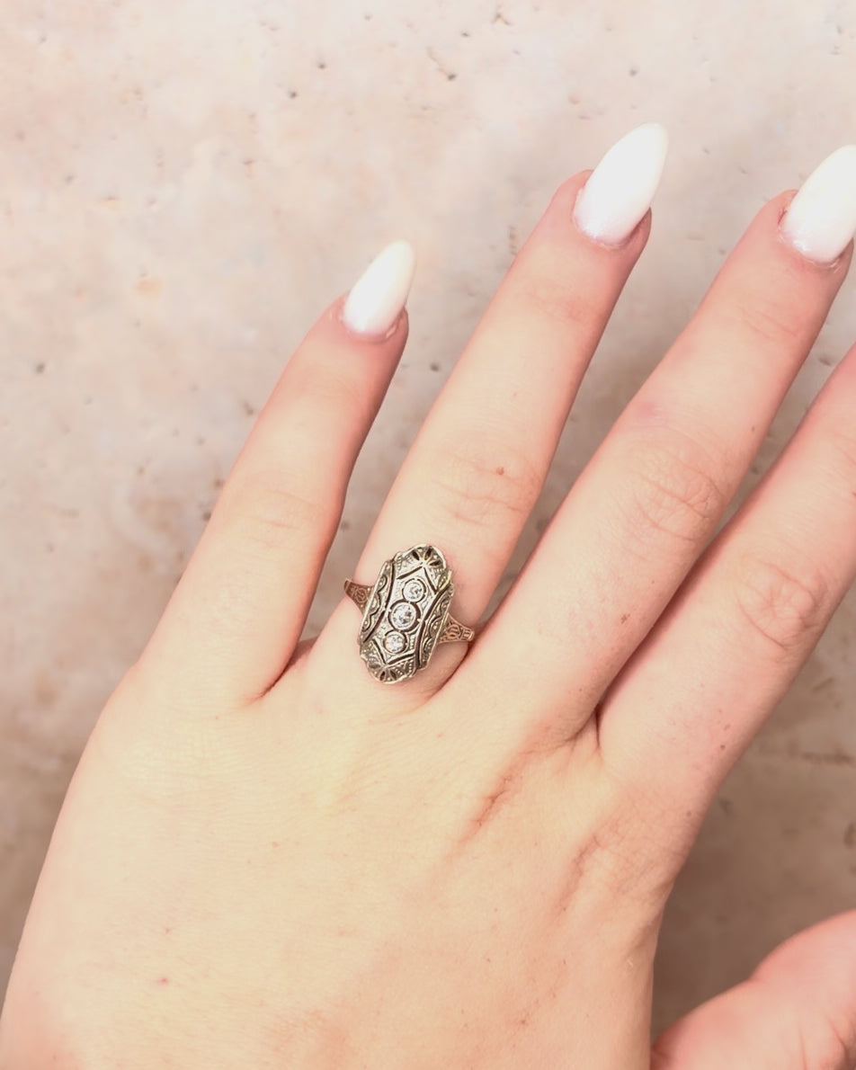 Bague Art Déco Diamants "Nellie"