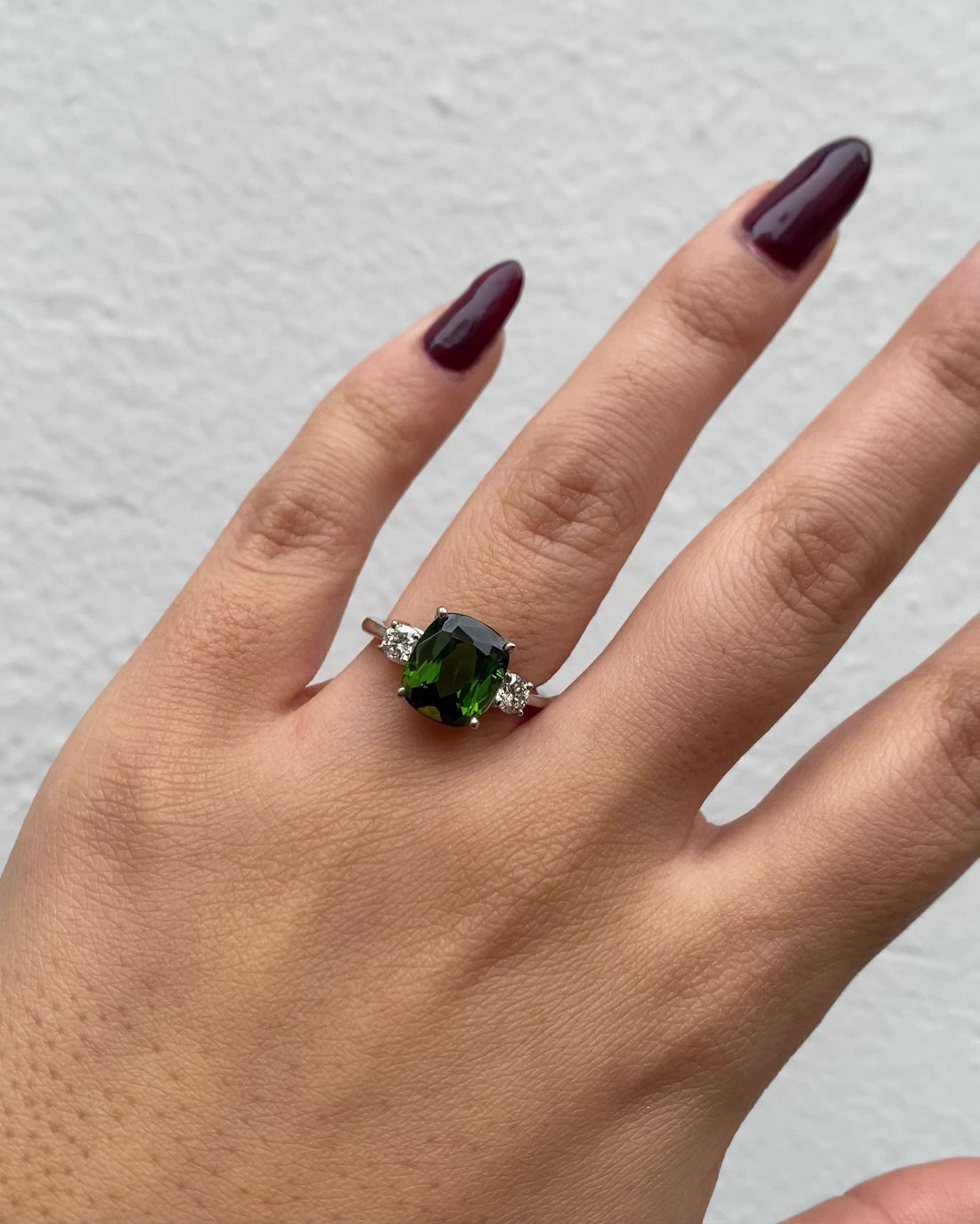 Bague Trilogie Tourmaline 3.80 carats &amp; Diamants &quot;Chiara&quot;