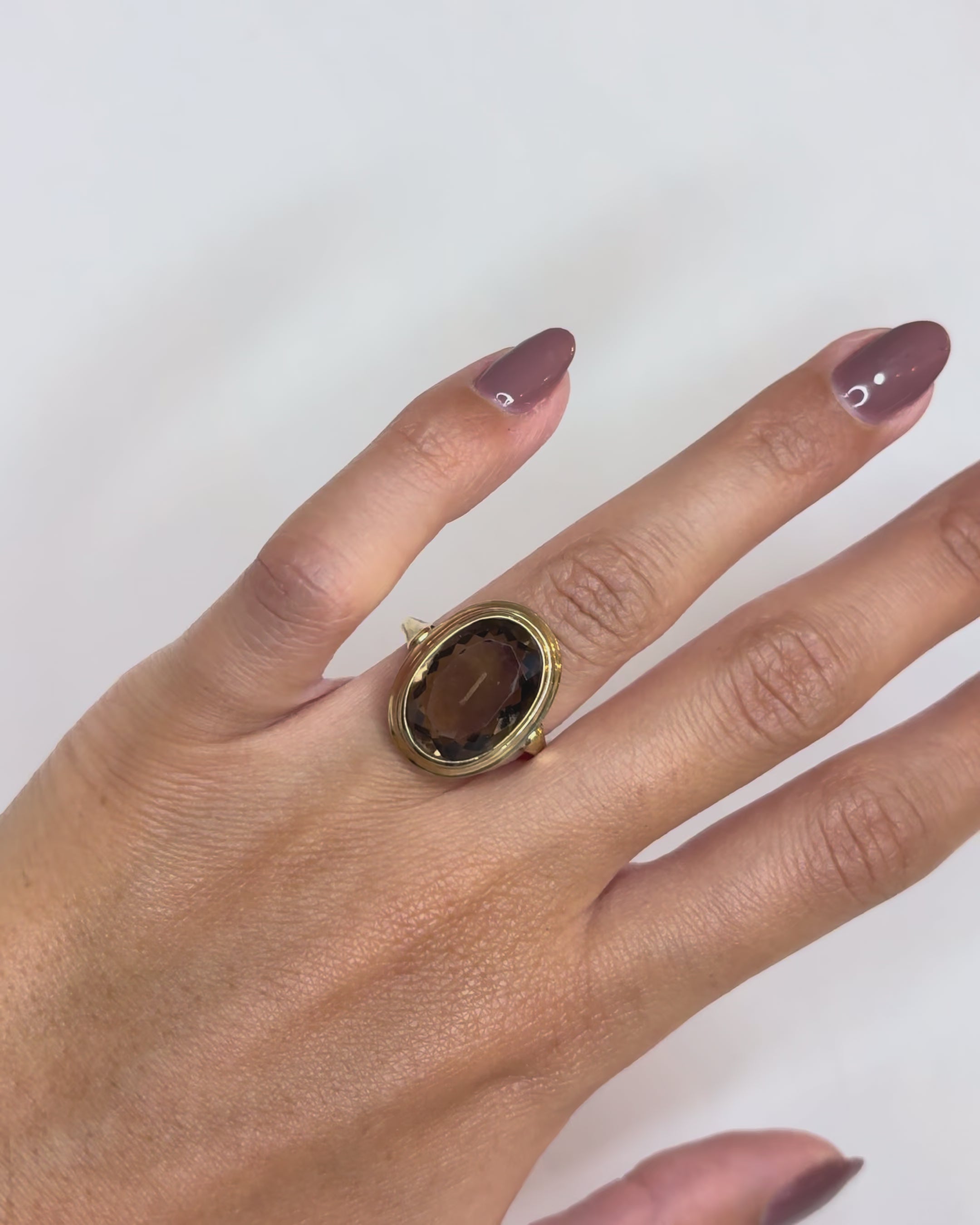 Bague Cocktail Quartz Fumé 6.80 carats "Emeline"
